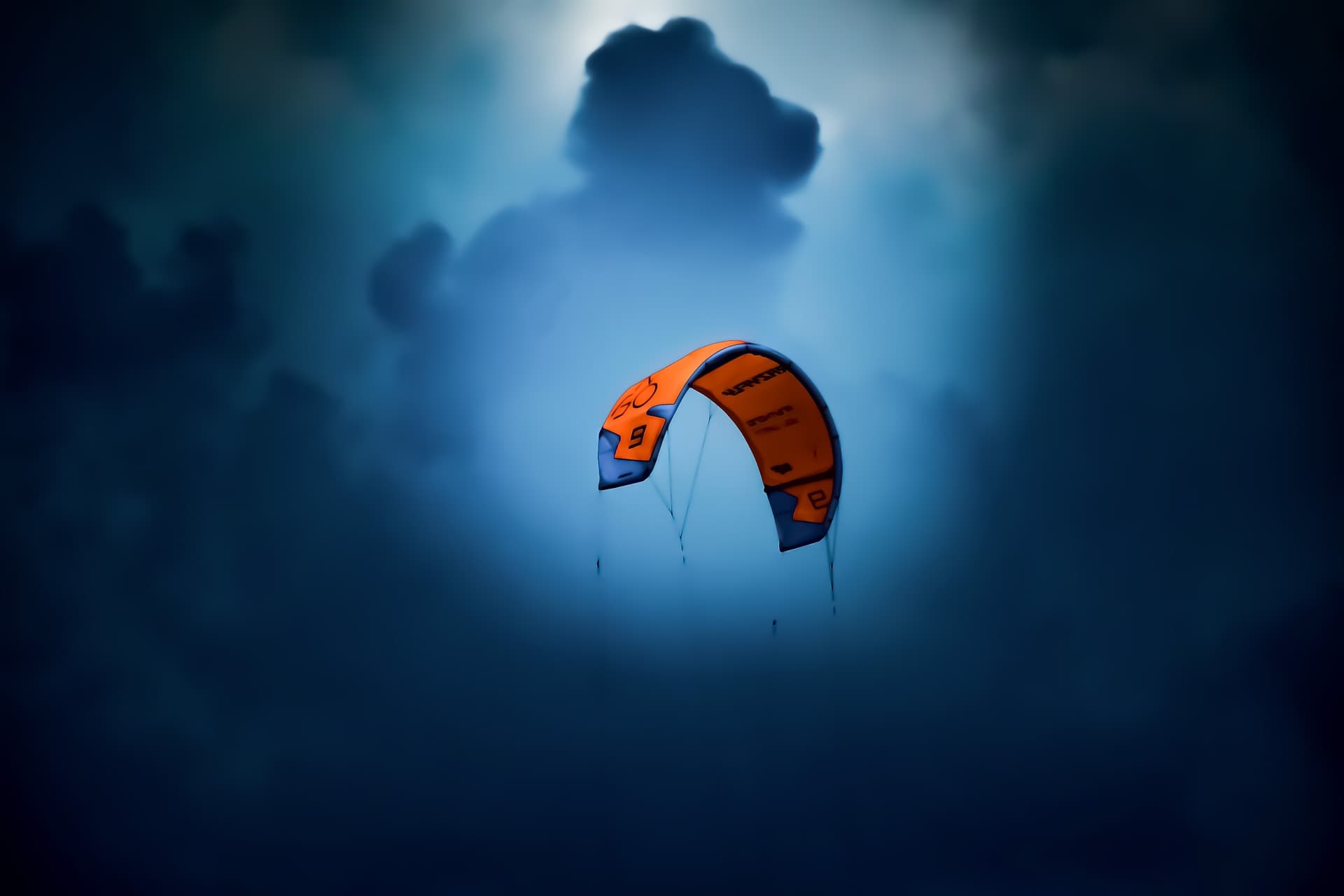 Kitesurfer at sunset